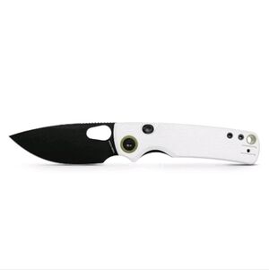 Vosteed Porcupine Folding Knife White G10 Handle 14C28N Drop Point Plain A2606